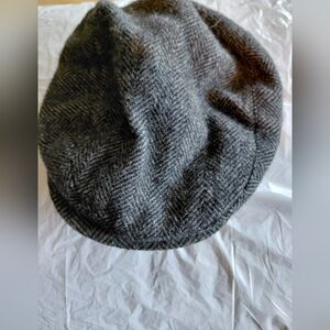 Gray Herringbone  Cabbie Cap